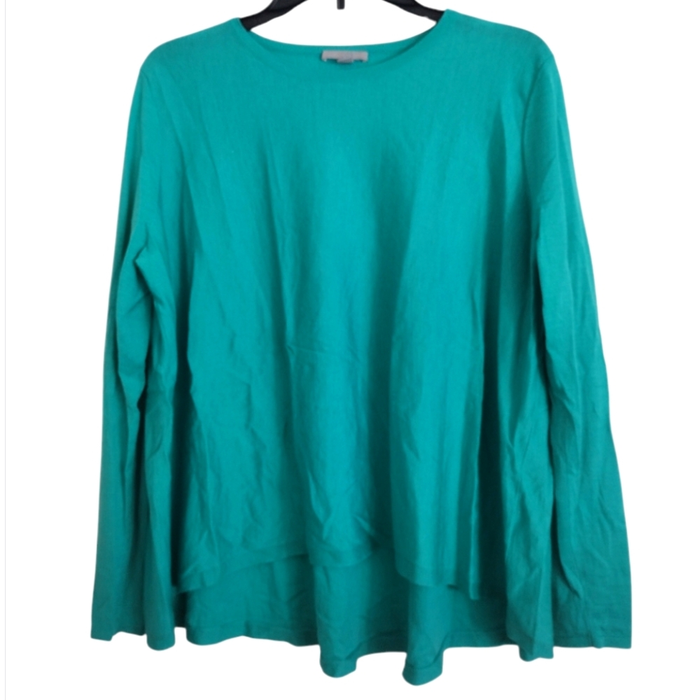 Cos blue green lightweight wool crew neck sweater size large
